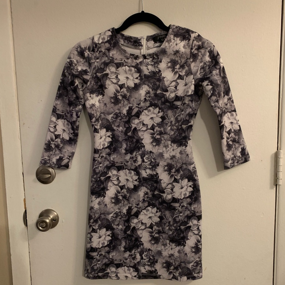 J Cooper floral long sleeve mini dress, size XS